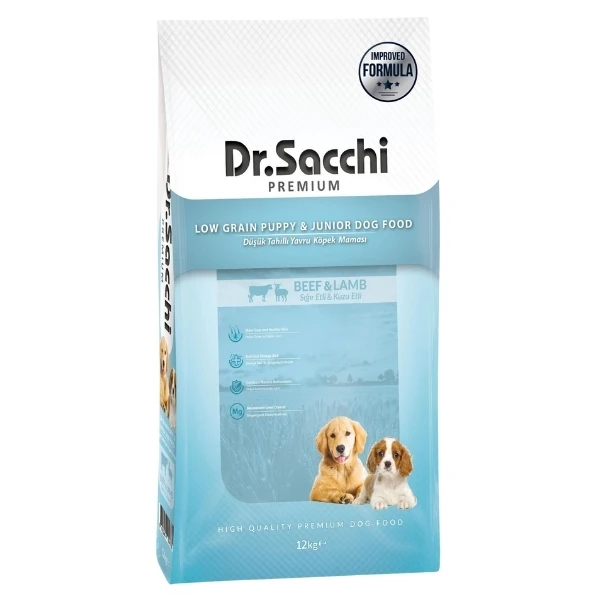 Dr.Sacchi Premium Sığır ve Kuzu Etli Düşük Tahıllı Yavru Köpek Maması