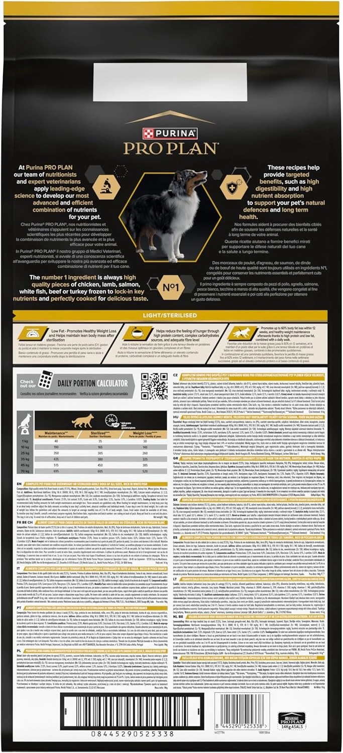 Pro Plan Light Sterilised Beyaz Balıklı Kısırlaştırılmış Yetişkin Köpek Maması