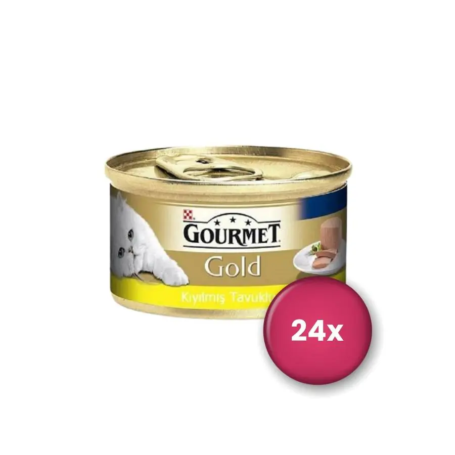 Gourmet Gold Kıyılmış Tavuklu Yetişkin Kedi Konservesi 24 X