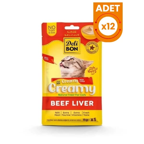 Delibon Creamy Dana Ciğerli Sıvı Kedi Ödül Maması