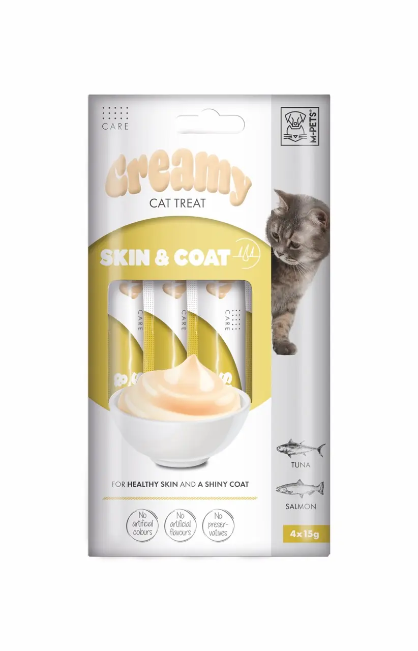 M-Pets Morina Balıklı ve Tavuklu Cilt ve Tüy Yapısı Destekleyici Sıvı Kedi Ödül Maması