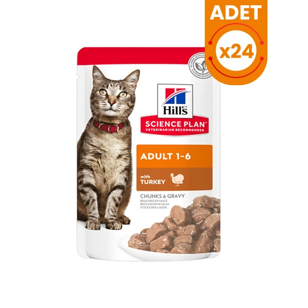 Hills Adult Hindili Pouch Yetişkin Konserve Kedi Maması - 85 Gr 24 Adet