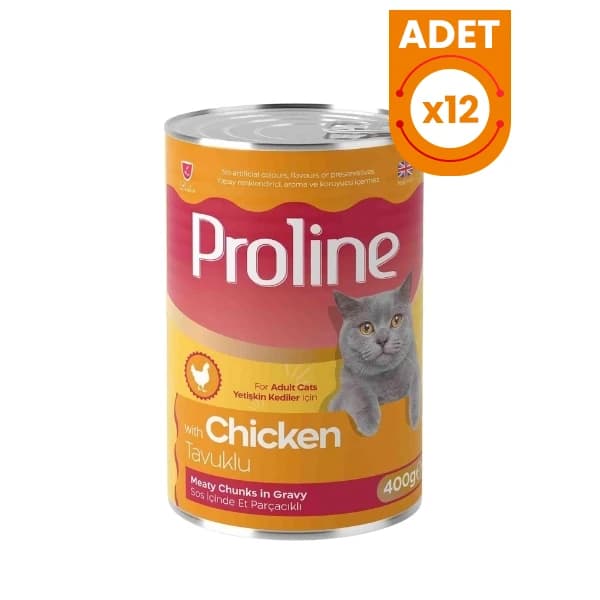 Proline Sos İçinde Et Parçacıklı Tavuklu Yetişkin Konserve Kedi Maması