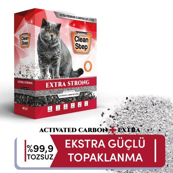 Jadawa Clean Step Extra Strong Ekstra Aktif Karbonlu Topaklanan Kokusuz Doğal Kedi Kumu