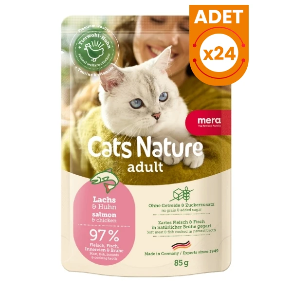 Mera Cats Nature Somonlu Pouch Yetişkin Konserve Kedi Maması