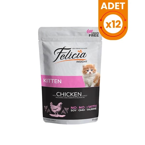Felicia Tahılsız Tavuklu Pouch Yavru Konserve Kedi Maması