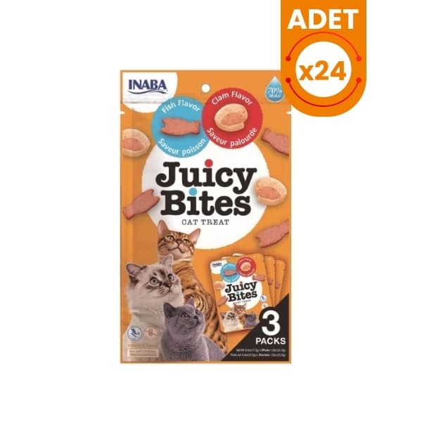 Inaba Juicy Bites Balıklı ve İstiridyeli Kedi Ödül Maması 3x11.3 Gr