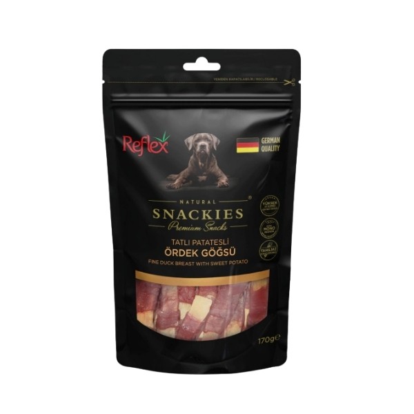 Reflex Snackies Natural Tatlı Patatesli Ördek Göğsü Tahılsız Köpek Ödül Maması