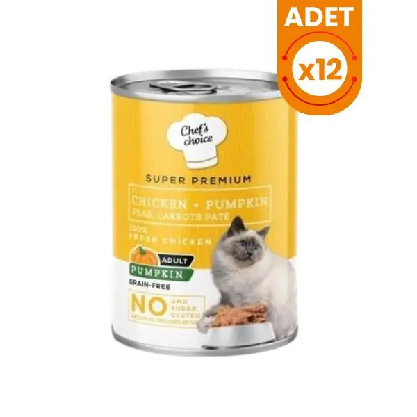 Chefs Choice Tavuklu ve Balkabaklı Tahılsız Ezme Yetişkin Konserve Kedi Maması