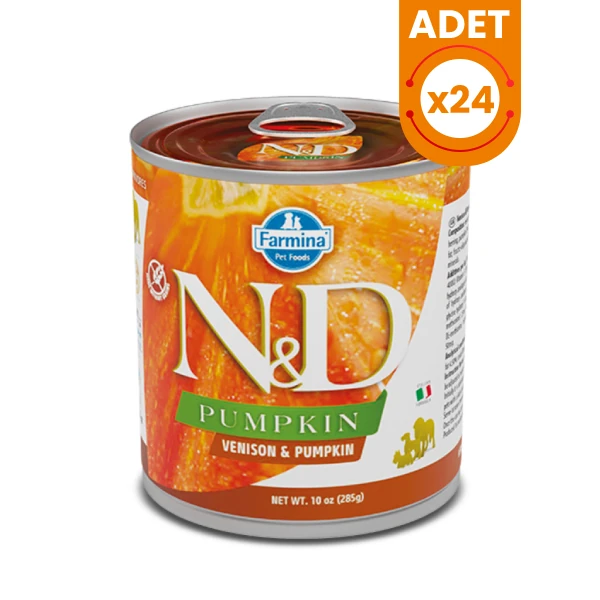 N&D Pumpkin Geyik ve Balkabaklı Konserve Yaş Köpek Maması - 24 Adet 285 Gr