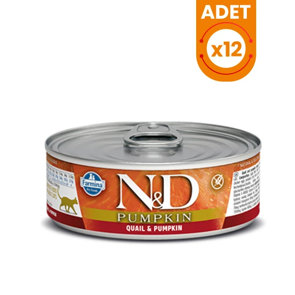 N&D Pumpkin Balkabaklı ve Bıldırcınlı Konserve Kedi Maması - 12 Adet 70 Gr