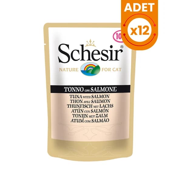 Schesir Ton Balıklı ve Somonlu Pouch Konserve Kedi Maması