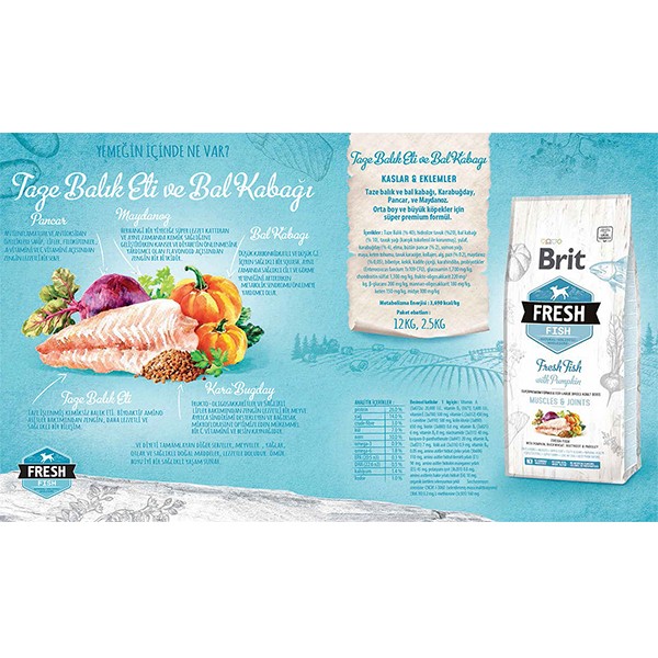 Brit Fresh Balıklı ve Balkabaklı Yetişkin Köpek Maması
