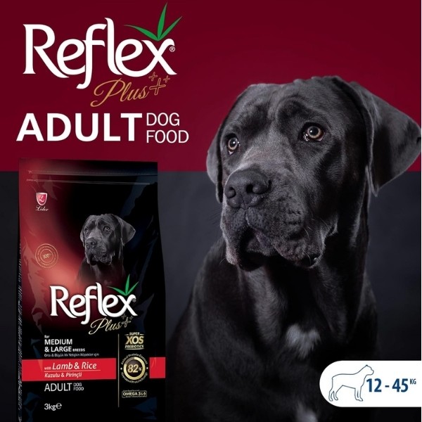 Reflex Plus Kuzulu Orta ve Büyük Irk Yetişkin Köpek Maması