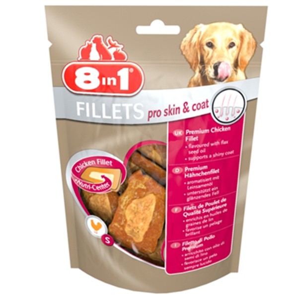 8 In 1 Fillets Pro Skin ve Coat Tavuklu Köpek Ödül Maması