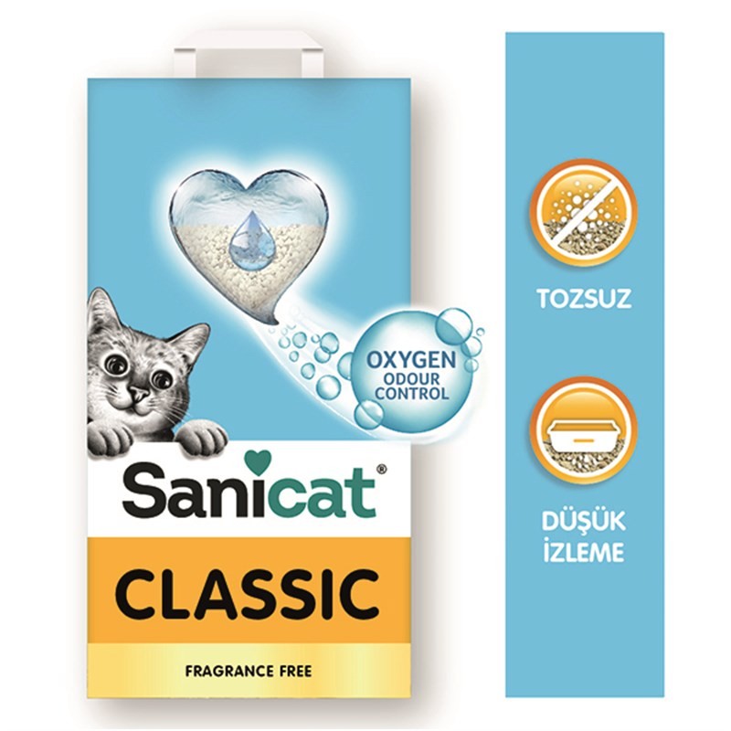 Sanicat Classic Oksijen Kontrollü Ultra Emici Kedi Kumu
