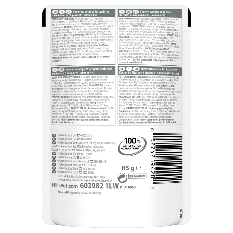 Hills Sterilised Somonlu Pouch Kısırlaştırılmış Konserve Kedi Maması