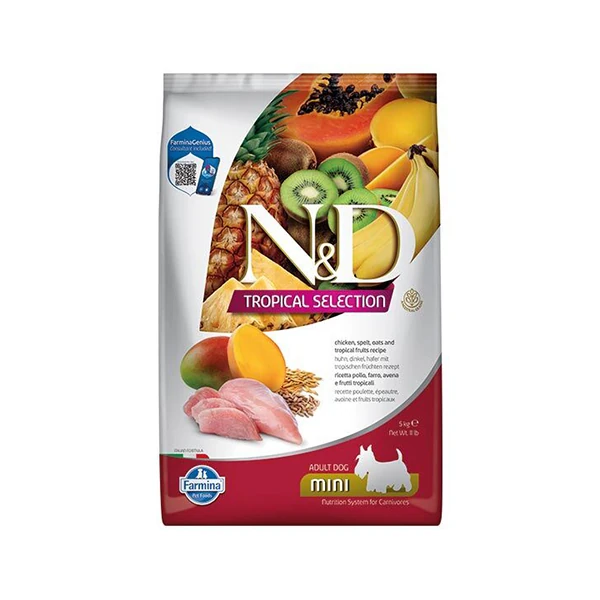 N&D Tropical Selection Tavuklu ve Tropical Meyveli Mini Irk Yetişkin Köpek Maması - 5 Kg