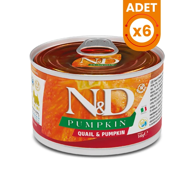 N&D Pumpkin Bıldırcın ve Balkabaklı Mini Irk Konserve Yaş Köpek Maması - 6 Adet 140 Gr