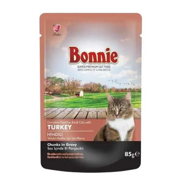 Bonnie Ördek ve Hindili Pouch Yetişkin Konserve Kedi Maması