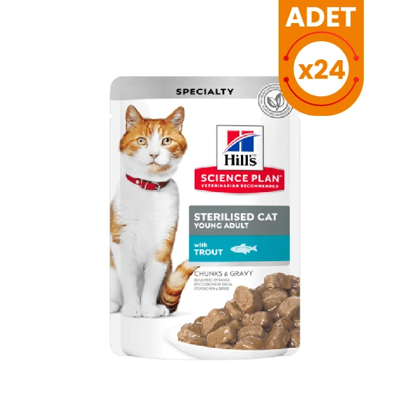 Hills Sterilised Alabalıklı Pouch Kısırlaştırılmış Konserve Kedi Maması - 85 Gr 24 Adet