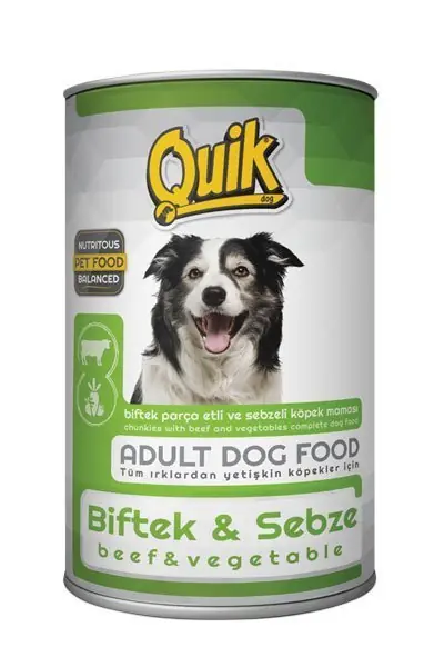 Quik Biftek ve Sebzeli Köpek Maması Konservesi