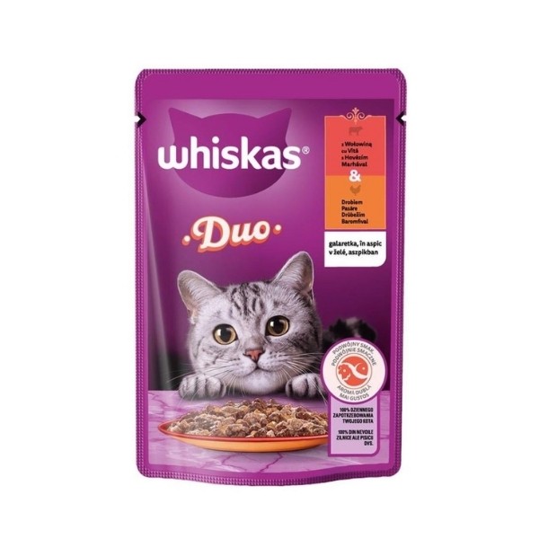 Whiskas Duo Kümes Hayvanlı ve Sığır Etli Pouch Konserve Kedi Maması