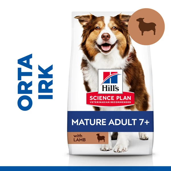 Hills Mature Adult 7+ Orta Irk Kuzu Etli Yaşlı Köpek Maması
