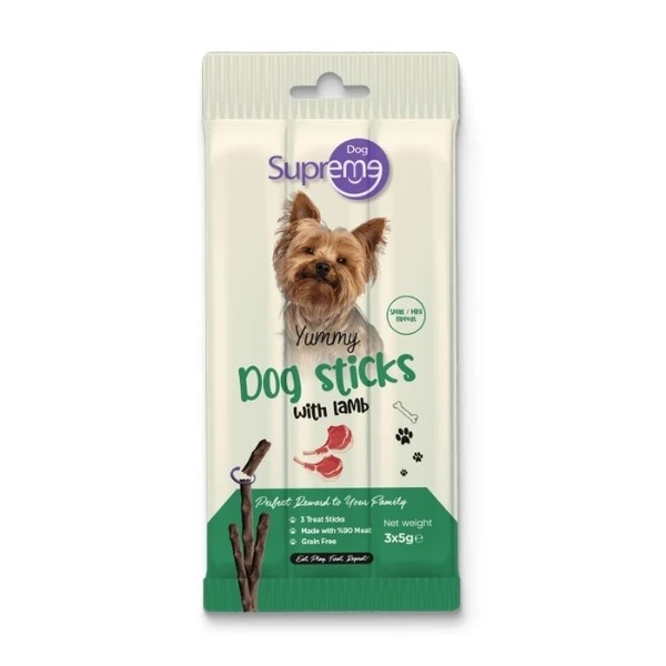 Supreme Dog Kuzu Etli Küçük Irk Stick Köpek Ödül Maması