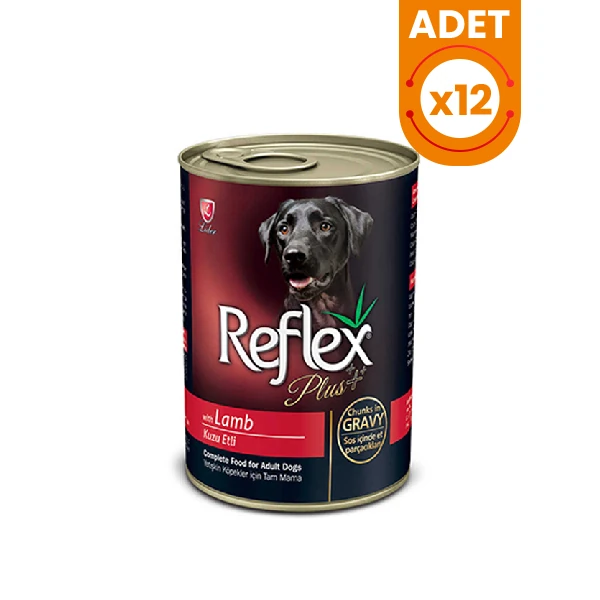 Reflex Plus Kuzulu Yetişkin Konserve Köpek Maması - 12 Adet 400 Gr