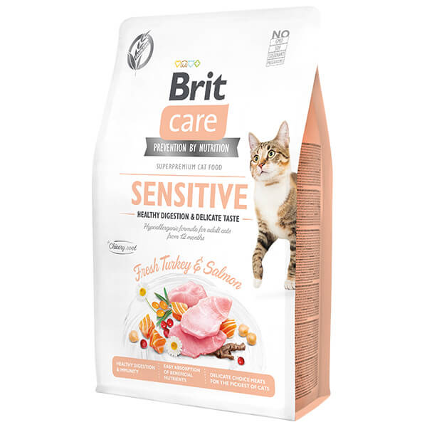 Brit Care Hipoalerjenik Sensitive Hindi ve Somonlu Tahılsız Hassas Kedi Maması - 2 Kg