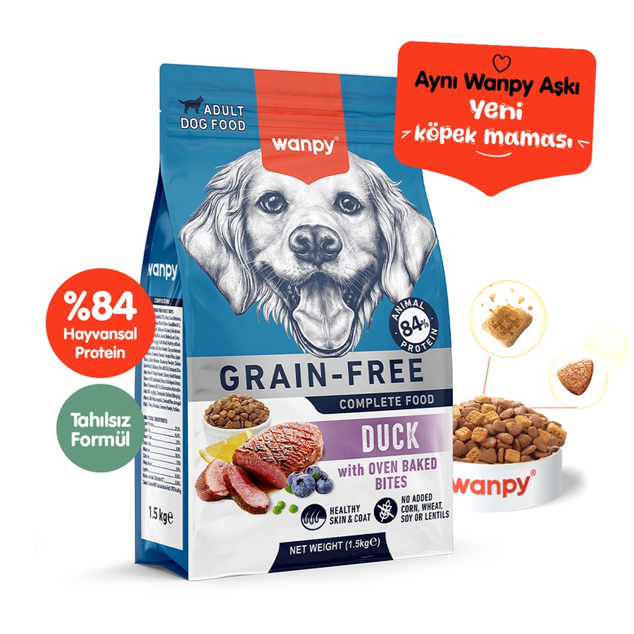 Wanpy Ördekli Tahılsız Yetişkin Köpek Maması