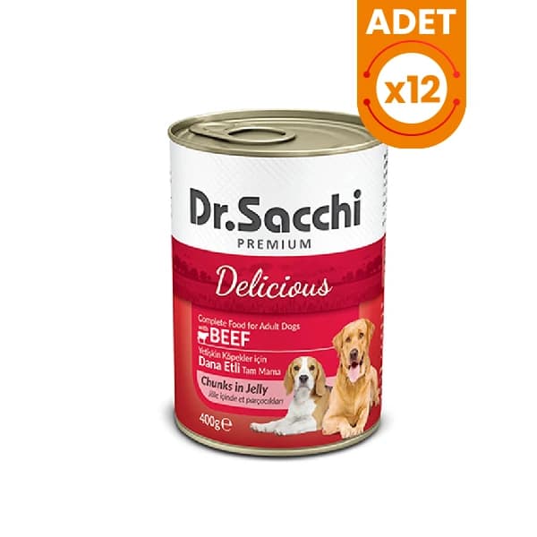 Dr.Sacchi Sığır Etli Yetişkin Konserve Köpek Maması