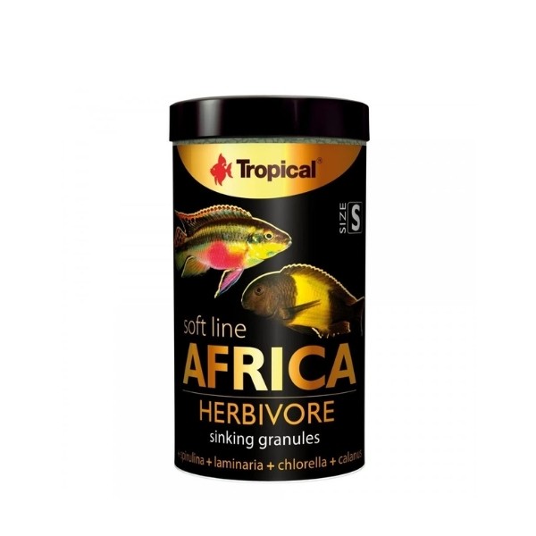 Tropical Softline Africa Herbivore Granules Afrika Balıkları için Dibe Batan Yumuşak Taneli Granül Balık Yemi