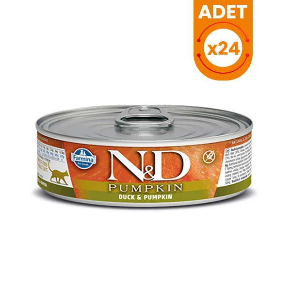 N&D Pumpkin Balkabaklı ve Ördekli Konserve Kedi Maması - 24 Adet 70 Gr