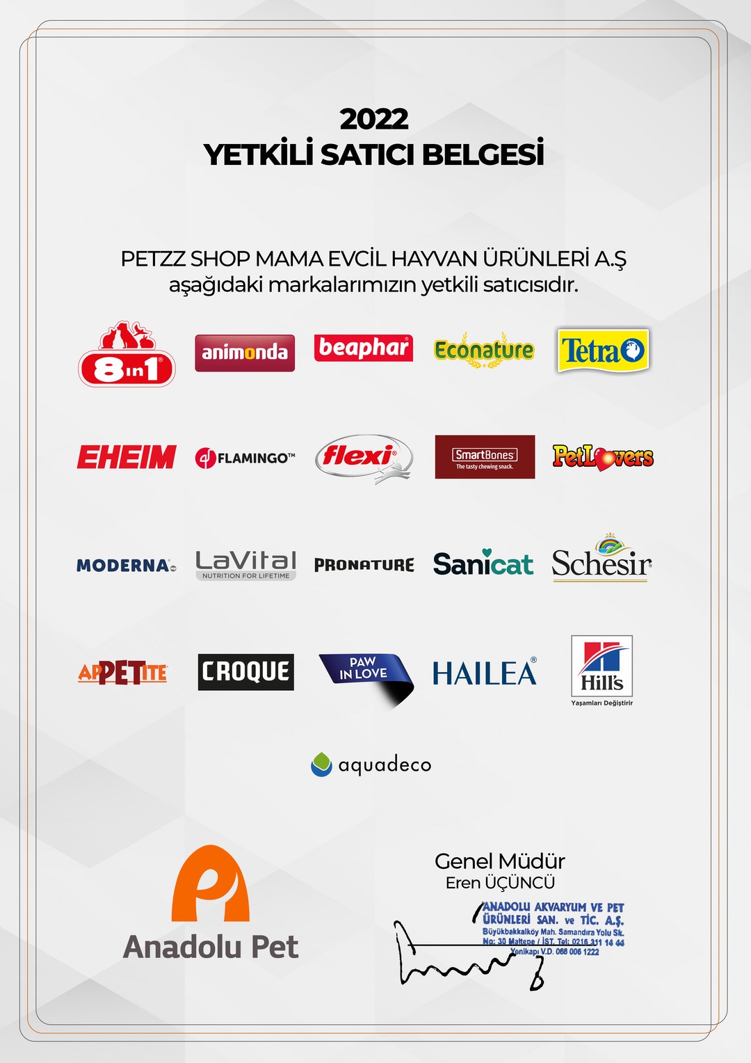 Yetkili Satıcı Belgesi