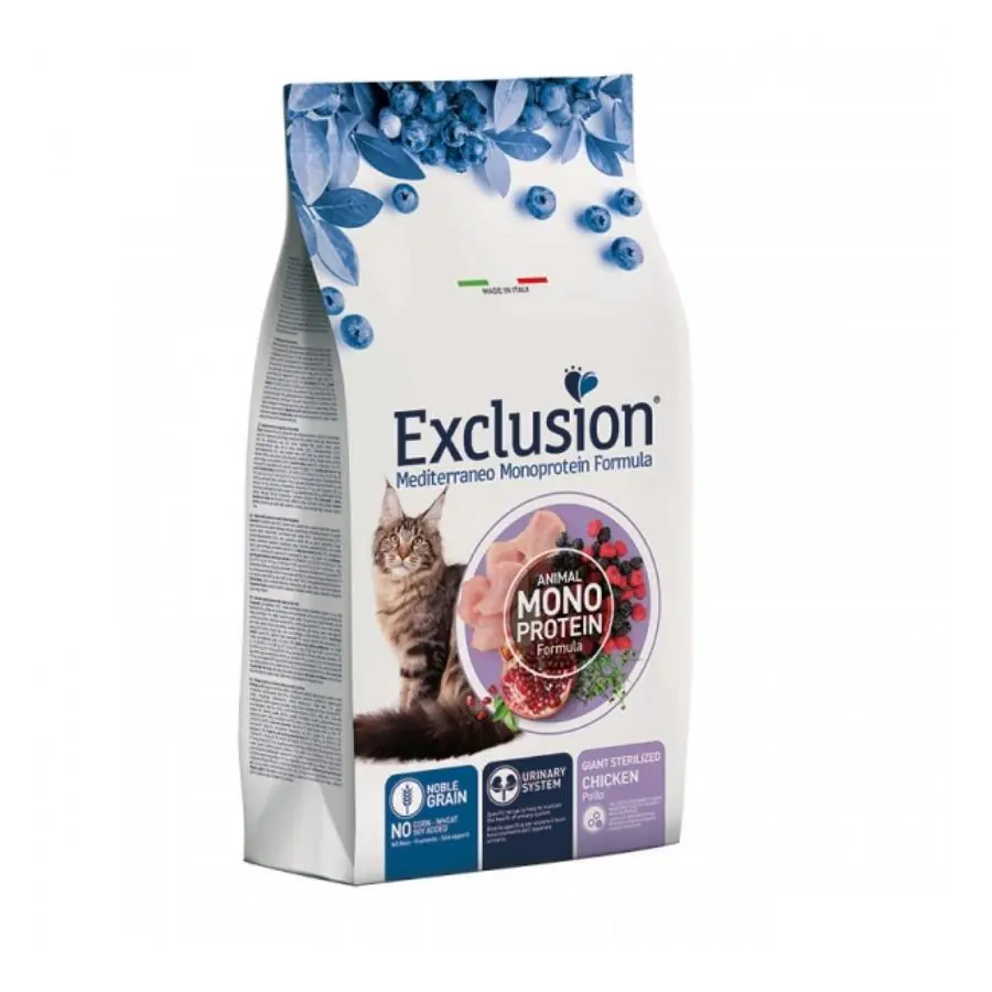 Exclusion Monoprotein Tavuklu ve Narlı Düşük Tahıllı İri Irk Kısırlaştırılmış Kedi Maması