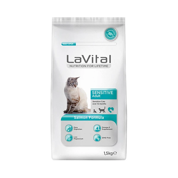 Lavital Sensitive Somonlu Yetişkin Kedi Maması - 1.5 Kg