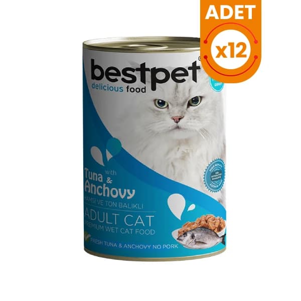 Bestpet Ton Balıklı ve Hamsili Gravy Yetişkin Konserve Kedi Maması