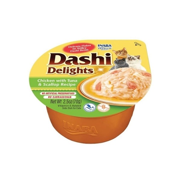 Inaba Ciao Dashi Delights Ton Balıklı Tavuklu ve Deniz Taraklı Kedi Çorbası