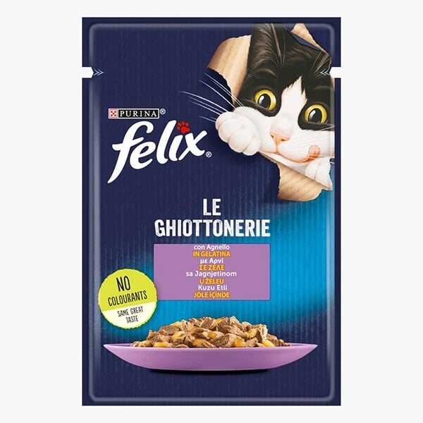 Felix Sensations Taze Jöle İçerisinde Kuzu Etli Yetişkin Yaş Kedi Maması