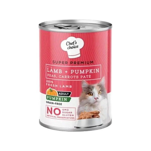 Chefs Choice Kuzu Etli ve Balkabaklı Tahılsız Ezme Yetişkin Konserve Kedi Maması