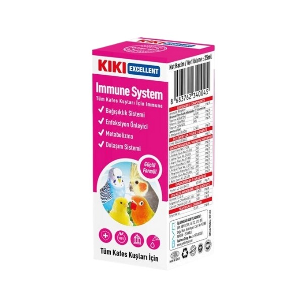 Kiki Excellent Immune System Kuşlar için Bağışıklık Güçlendirici Sıvı Damla
