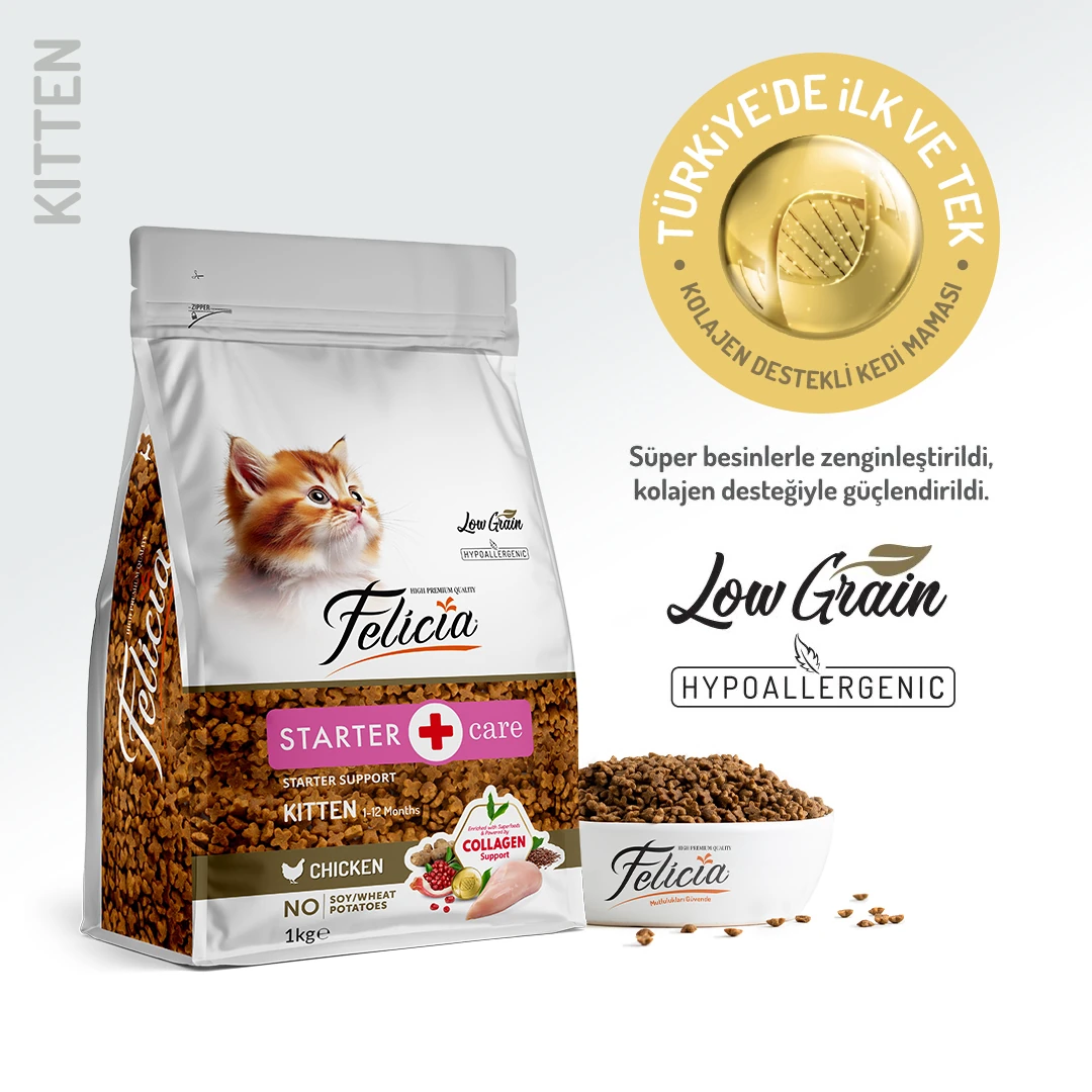 Felicia Hypoallergenic Tavuklu Düşük Tahıllı Yavru Kedi Maması - 1 Kg