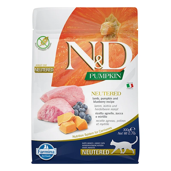 N&D Pumpkin Kuzulu Kısırlaştırılmış Kedi Maması - 300 Gr