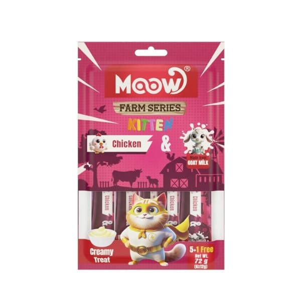 Moow Tavuklu ve Keçi Sütlü Yavru Sıvı Kedi Ödül Maması