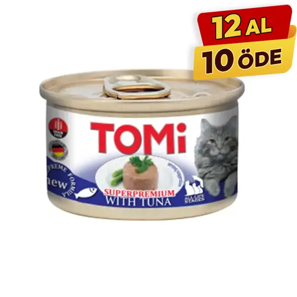 Tomi Kıyılmış Ton Balıklı Tahılsız Yetişkin Konserve Kedi Maması