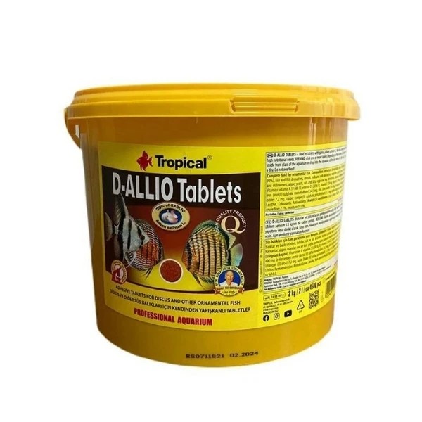 Tropical D-Allio Plus Tablet Discus Balıklar için Sarımsaklı Tablet Balık Yemi