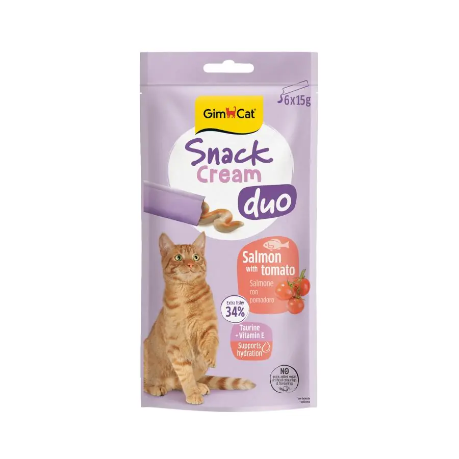 Gimcat Snack Cream Duo Somonlu & Domatesli Kedi Ödülü
