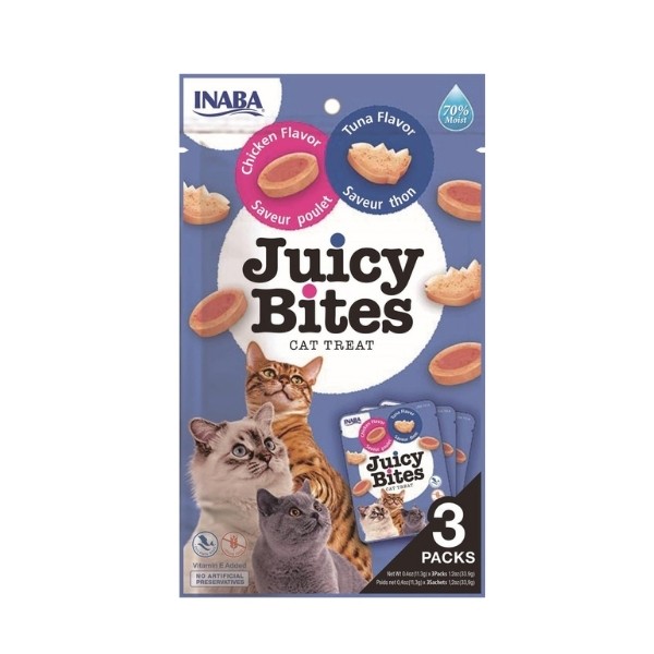 Inaba Juicy Bites Tavuklu ve Tuna Balıklı Kedi Ödül Maması